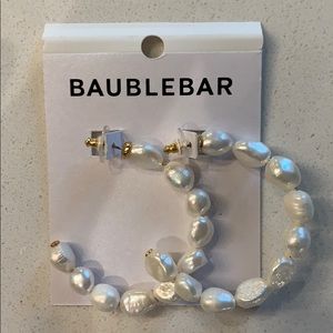 Bauble Bar Pearl Hoop Earrings